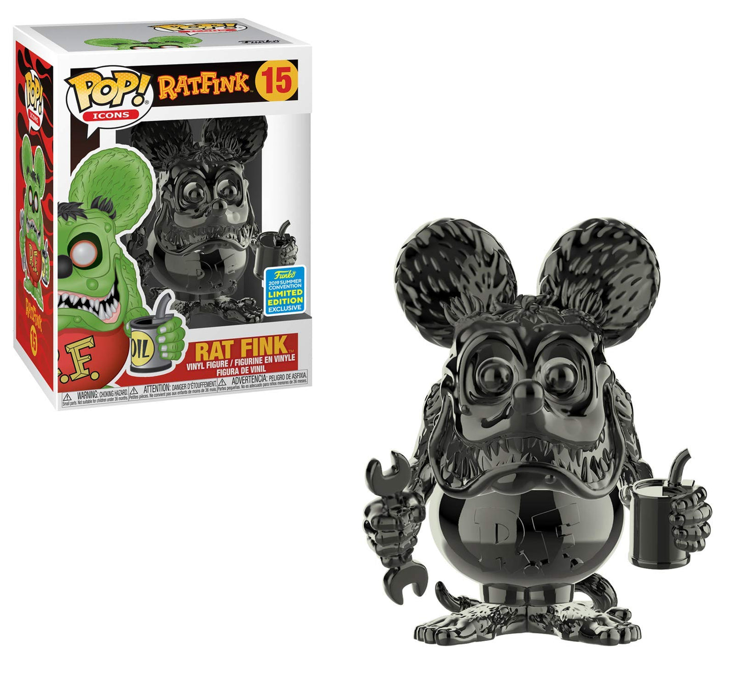 Funko Pop! Icons: Black Chrome Rat Fink - 2019 SDCC Shared limited availability