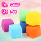 24 Pack Slow Rising Stress Cube , Dough Stress Balls Soft Fidget Squishy Toys for Anxiety Relief, Pull Stretch Classroom Prize P
