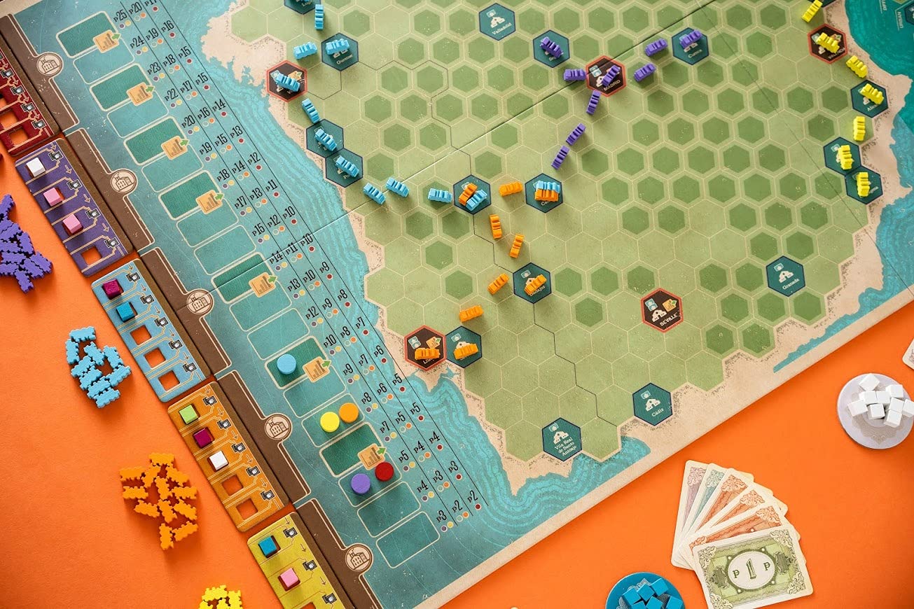 Capstone Games: Iberian Gauge, Strategy Board Game, Game Of Building Railroads Across Peninsula, 60 Minute Play Time, 3 To 5 Pla