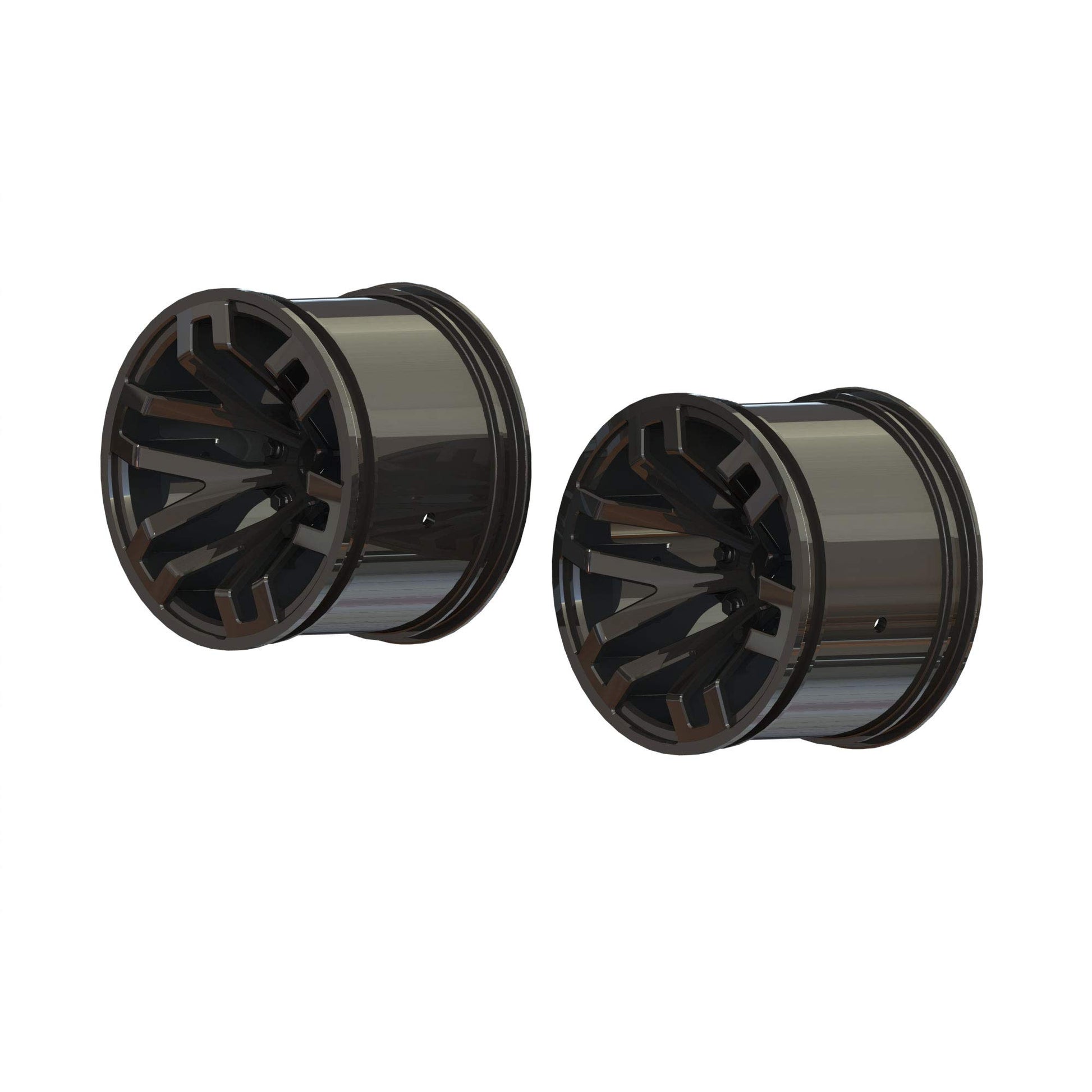 ARRMA 1/10 MT Front/Rear 2.8 Wheels, 14mm Hex, Black Chrome (2), ARA510099