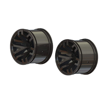 ARRMA 1/10 MT Front/Rear 2.8 Wheels, 14mm Hex, Black Chrome (2), ARA510099