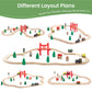 Tiny Land Wooden Train Set For Toddler - 39 Pcs- With Wooden Tracks Fits Thomas, Fits Brio, Fits Chuggington, Fits Melissa And D
