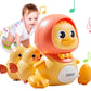 Yongshuo Baby Musical Duck Family Toys, Early Education Kids Toys For Boys Girls Swing/Walking/Lights/Dancing Infant Tummy Time Crawlingtoys Christmas Birthday Gifts (With 2 Pcs Baby Duck)