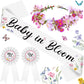 Ceenna Wildflower Baby Shower Decorations Baby in Bloom Floral Mom to Be Sash and Dad to Be Pin Flower Crown for Gender Reveals 