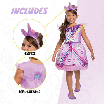 Disguise Twilight Sparkle Costume, My Little Pony Outfit For Girls, Children'S Character Dress, Classic Kids Size Small (4-6X) Purple