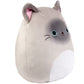 Squishmallows Original 10-Inch Felton The Siamese Cat Plush Toy - Soft Polyester Stuffed Animal - Multi-color - Collectible Gift for Kids
