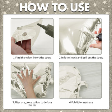18 Inch Cream Star Balloons, 10 Pcs White Star Shape Foil Balloon Helium Balloons, Big Mylar Star Balloons For Wedding, Baby Sho