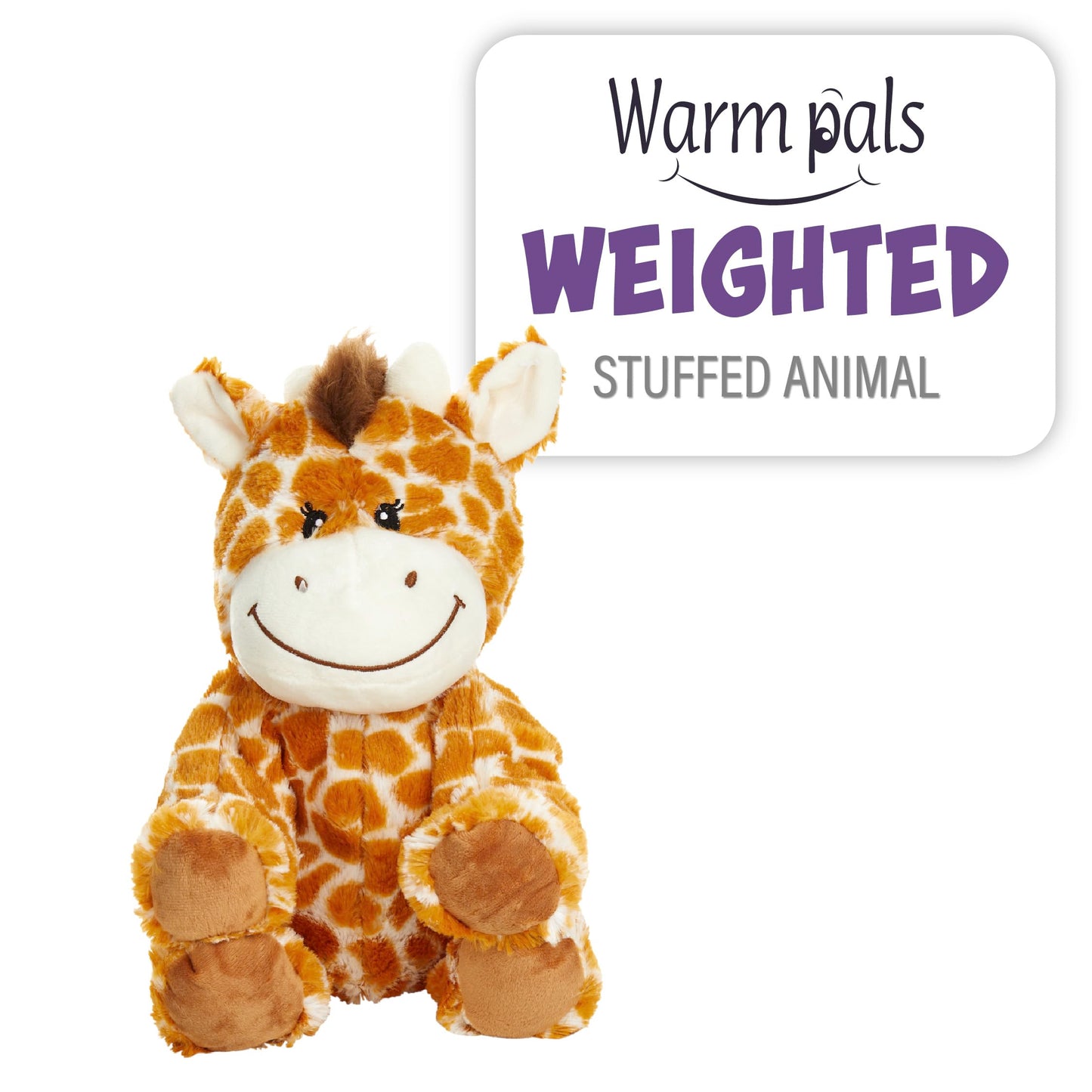 Warm Pals - Flirty Giraffe - 1.5Lbs - Cozy Microwavable Lavender Scented Plush Toys - Heated Stuffed Animal - Heatable Coolable Bedtime Comfort Plushie