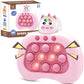 Lesipee Fidget Toys Fast Push Bubble Game Console, Handheld Puzzle for Kids, Ages 3-12, Colorful Silicone, Pink