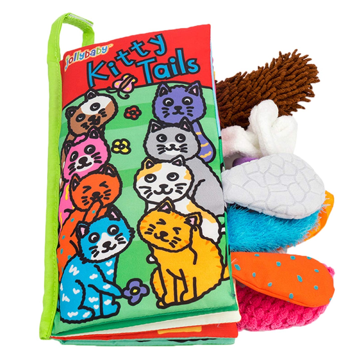 Zocita Baby Soft Animal Tails Activity Cloth Book With Crinkle Fabric, Kitty Tails