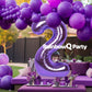 Rainbowq Party 2 Balloon Number 40 Inch For Boy Or Girl Big Purple 0-9 Foil Mylar Large 2 Number Balloon Happy 2Nd Birthday Part