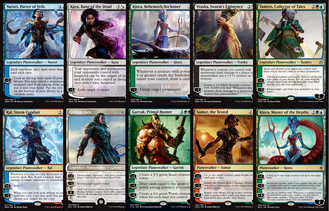 10 Mtg Assorted Planeswalkers - Includes Mythics, Rares, Uncommons - Nm/M!!!