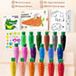 JUPITEARTH Beeswax Crayons for Kids, 18 Colors, Non-Toxic, Carrot-Shaped, Includes Coloring Book & 120 PDF Pages, Mess-Free Art Supplies