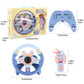 deAO Kids Steering Wheel Toy - Simulated Driving with Light & Music, Large, Blue, Model: deAO