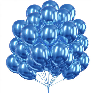 Partywoo Metallic Blue Balloons, 50 Pcs 12 Inch Blue Metallic Balloons, Metallic Balloons For Balloon Garland Or Balloon Arch As Party Decorations, Birthday Decorations, Wedding Decorations, Blue-G106