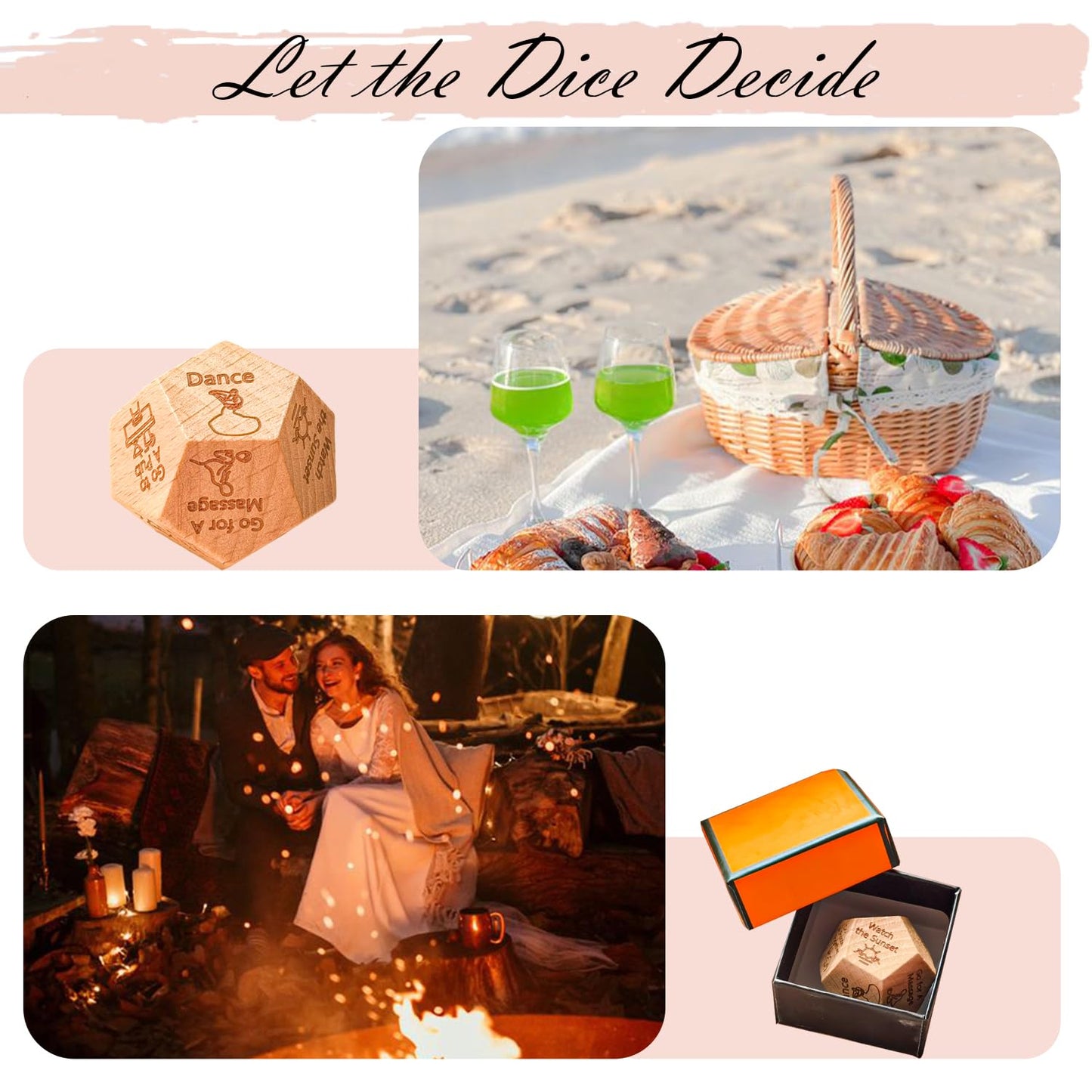 Couples Gift Ideas, 12-Side Date Night Dice Activity Dice Valentine'S Day Gifts For Her Him Husband Wife Women Men Funny Date Ni