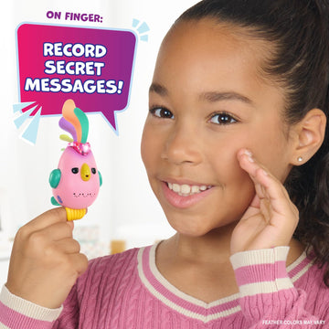 Fingerlings Interactive Bird Debbie - Record & Play Secret Messages, 40+ Sounds, 3.14 x 3.14 x 4.92, Pink Color