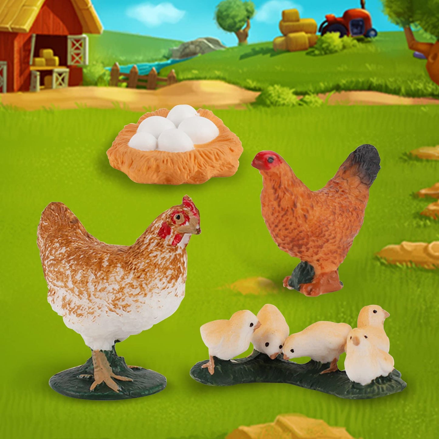 Life Cycle of Hen Figurines Toys Realistic Farm Animals Life Cycle Animals Set Preschool Animals Figures Eduactional Project Dio