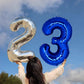 40 Inch Giant Navy Blue Number 3 Balloon, Helium Mylar Foil Number Balloons For Birthday Party, 3Rd Birthday Decorations For Kid
