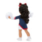 American Girl 18" Doll Cheer Uniform Set, Multi-Color with Pom Poms, Navy and Red, Model HPY01, Ages 6+