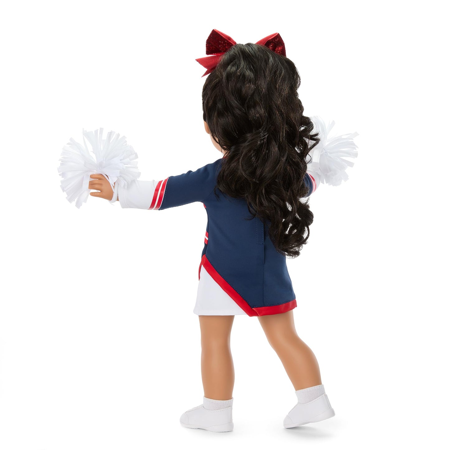 American Girl 18" Doll Cheer Uniform Set, Multi-Color with Pom Poms, Navy and Red, Model HPY01, Ages 6+