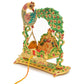 RAAVEE gifts Metal Laddu Gopal Jhula Palna for Laddu Gopal Ji, Nand Gopal Swing Palna with Peacock Design Decorative Showpiece,