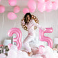 Pink Number 5 Balloon 40 Inch, Big Large Foil Helium Number Balloons, Jumbo Giant Mylar Number 5 Balloons For 5 Year Old Birthda