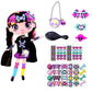 DECORA GIRLZ Fashion Girlz Dolls Set of 2 - 11" Multicolored Nylon Dolls with Clothes & Accessories, Model D1028
