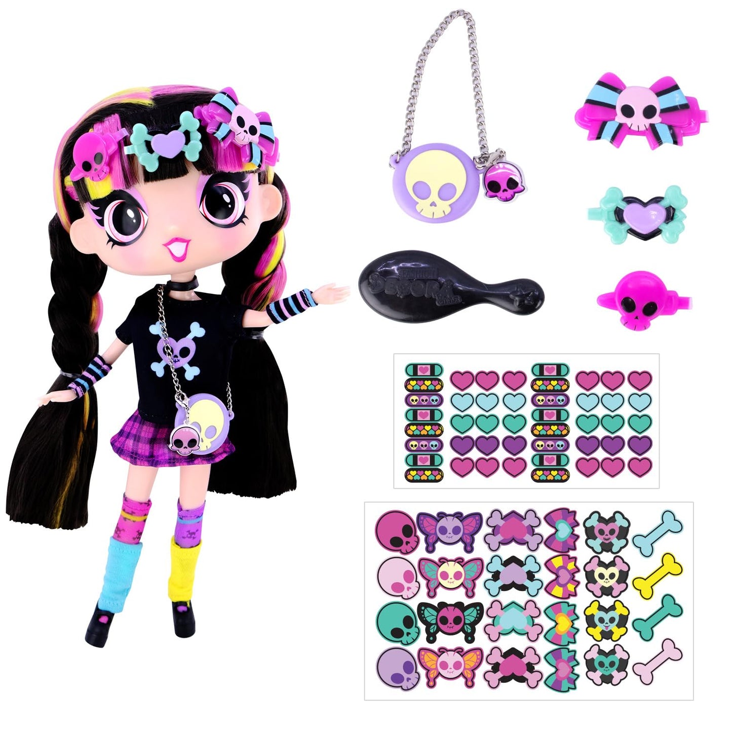 DECORA GIRLZ Fashion Girlz Dolls Set of 2 - 11" Multicolored Nylon Dolls with Clothes & Accessories, Model D1028