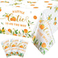 Little Cutie Tablecloth Orange Fruit Party Supplies Little Cutie is on The Way Disposable Plastic Table Cover for Citrus Baby Sh