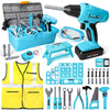 Meland Kids Tool Set - 50PCS Toddler Tool Set with Electronic Toy Drill for Pretend Play, Construction Toy Tools for Kids Age 3-