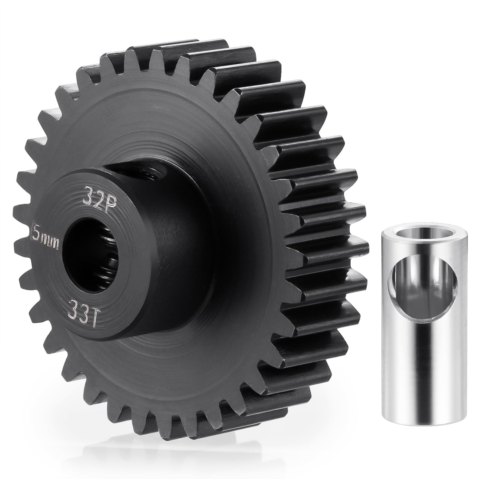 Brkrc Steel 32P 5Mm Pinion Gear 25T 26T 28T 29T 30T 31T 32T 33T 34T 35T 36T 37T 38T Motor Gears For 1/10 1/8 Rc Car Parts (33T)