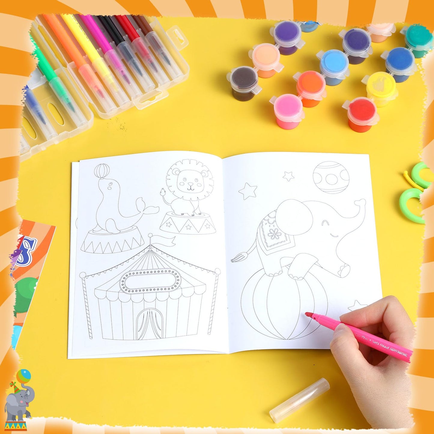 Faccito 24 Pcs Mini Circus Coloring Books Bulk Circus Painting Book Small Color Drawing Booklets DIY Drawing Activity Book Circu