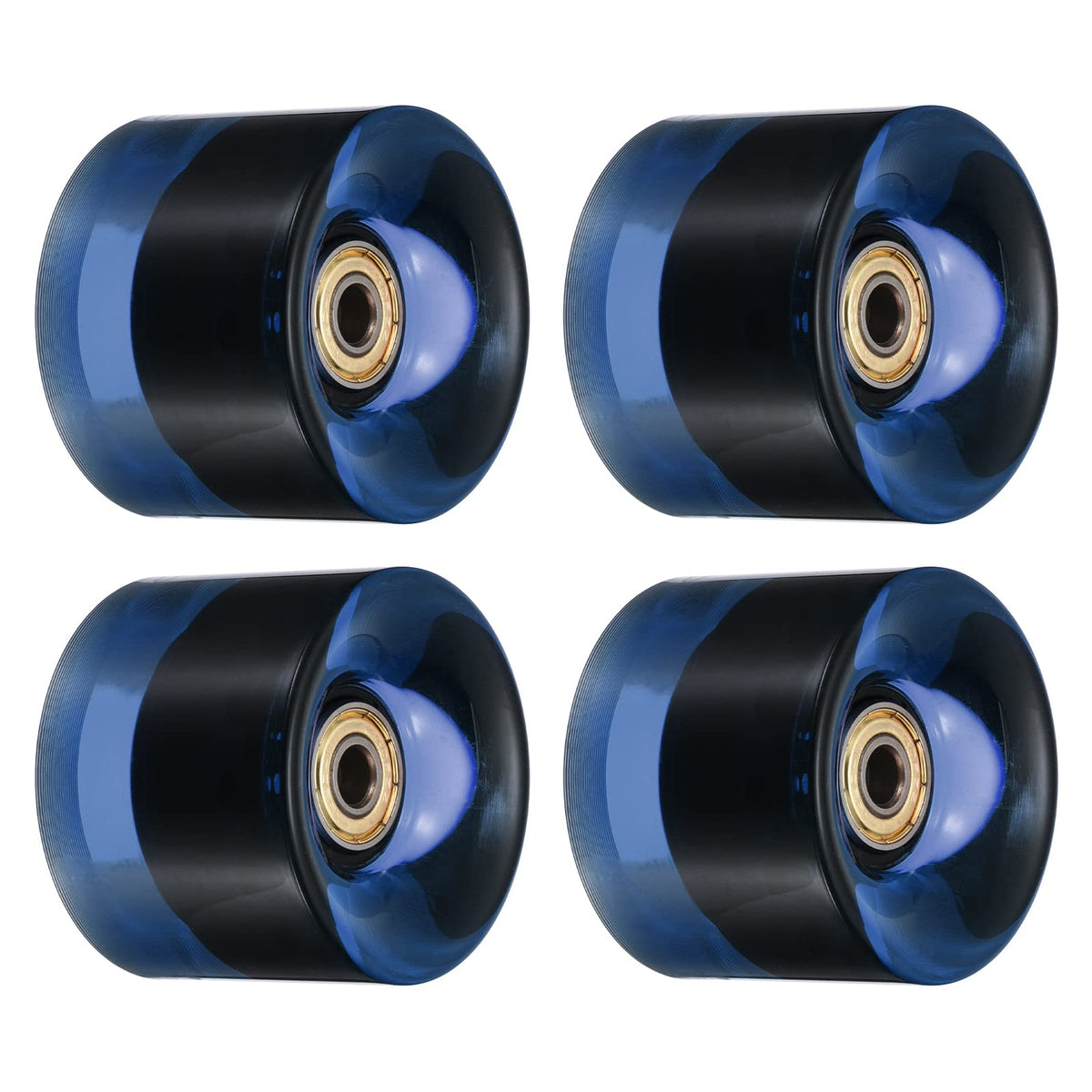 PATIKIL 60mm Longboard Wheels with Bearings ABEC11, 4 Pack Street Wheels for Skateboards Cruiser Wheel Replacement 80A, Clear B