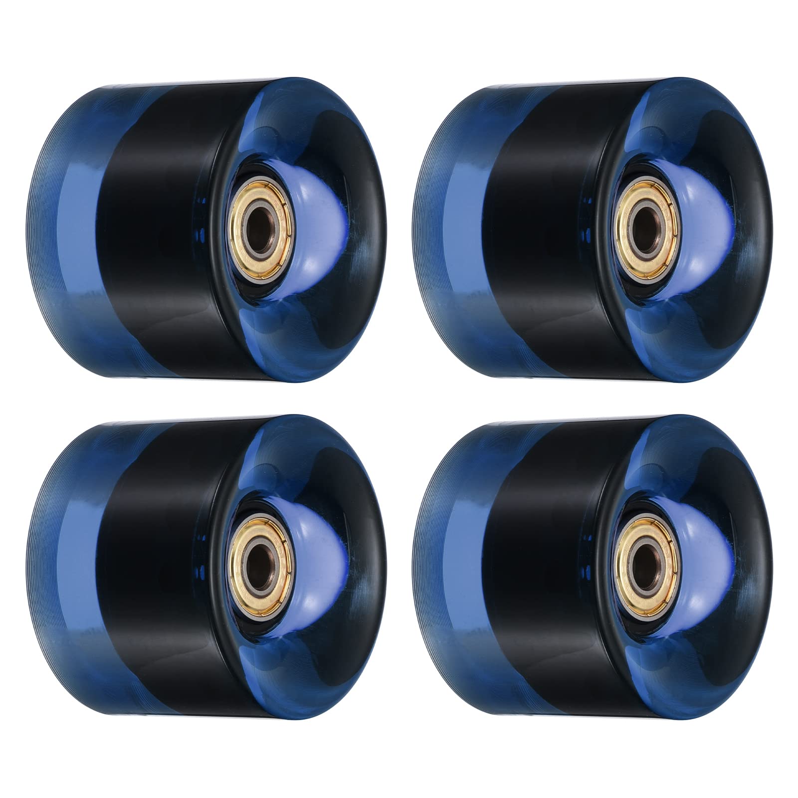 PATIKIL 60mm Longboard Wheels with Bearings ABEC11, 4 Pack Street Wheels for Skateboards Cruiser Wheel Replacement 80A, Clear B