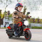 Costzon 6V Battery Powered Toddler Motorcycle, Red, 30"x17"x23", Detachable Training Wheels, Soft Start, Headlights & Music, Model AHL008