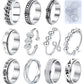 Fidget Rings for Anxiety 8pcs Stainless Steel Spinner Ring Anti Anxiety Ring Spinning Moon Star Cool Stress Relieving Rings for 