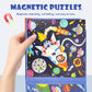 Magnetic Puzzles For Kids Ages 3-5, 3 In 1 Space Toddlers Magnet Jigsaw Puzzle Book, Kids Travel Road Trip Puzzle Toys For Boys And Girls Ages 4-8 (Space (20-25-30))