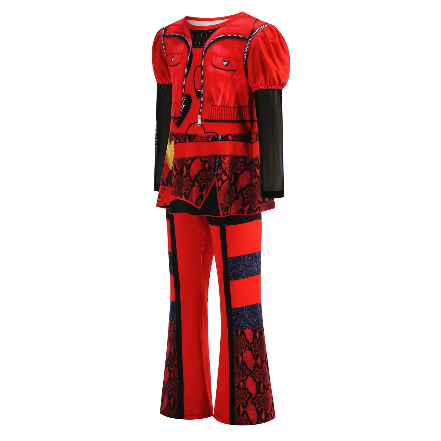 RELARLiYA Princess Red Costume for Girl Jacket and Pants Red Halloween Dress up for Kids Wig Included 5-12Y