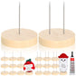 Threehoney 24 Pcs Crochet Doll Stand Wooden Knitted Display Single Double Steel Needle Doll Holder Felting Animal Toy Wooden Bas