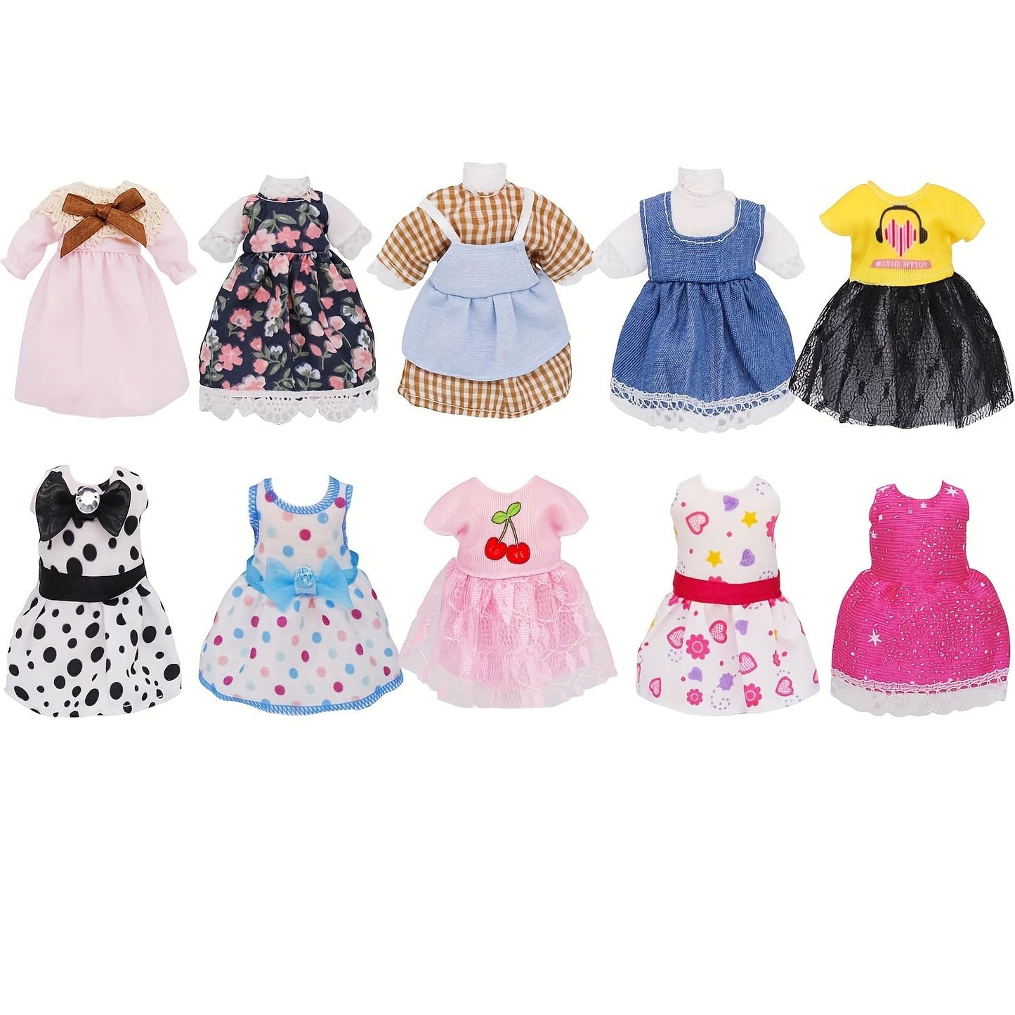 20 Sets 6 inch Chelsea Doll Clothes Accessories 15 Dresses 5 Outfits for Kids Christmas Birthday Gifts