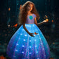 Uporpor Light Up Dress Princess Costume Girls Halloween Outfit For Toddler Christmas Dress For Teens Kids Birthday Party Carnival, 150