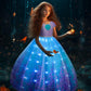 UPORPOR Light Up Dress Princess Costume Girls Halloween Outfit for Toddler Christmas Dress for Teens Kids Birthday Party Carniva