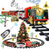 Remote Control Train Set - Electric R/C Train Toy For Kids W/Smokes,Lights & Sound,Railway Kits W/Steam Locomotive Engine,Cargo Cars & Tracks, Christmas Toys For 3 + Year Old Kids