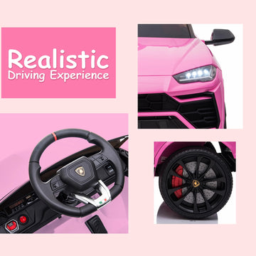 Electric Car For Kids 12V Licensed Lamborghini Ride On Car With Remote Control,Max Speed 2.5Mph,Led Lights,Music Players,Lockabl