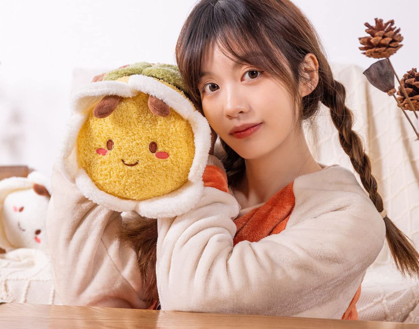 13.9 Inch Fuzzy Flower Bumblebee Stuffed Animal Honey Bee Pulshies with Flower Face and Wings Cuddly Bumble Bee Plush Toy Honeybee Anime Gifts for Kids And Lovers Birthday  Valentines  Christmas...