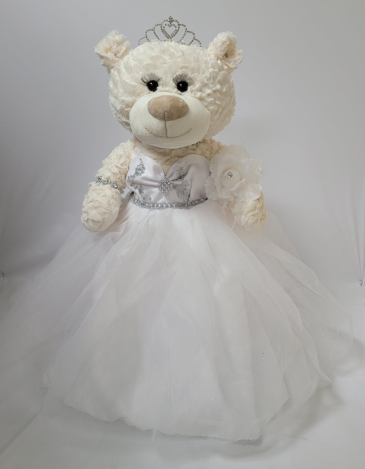 Kinnex Collections Since 1997 20' Quince Anos Quinceanera Last Doll Teddy Bear With Dress (Centerpiece) ~ Arc16831-1 (White)