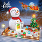 Hogokids Christmas Santa House Building Set With Led Light - 566 Pcs Wintertime Snowman Building Block Kit Xmas Tree Decors Birt