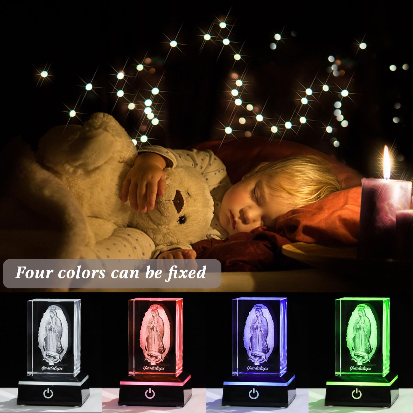Movdyka 3D Virgen De Guadalupe Statues Decorations Religious Gifts For Women Laser Etched Crystal Our Lady Of Guadalupe The Bles