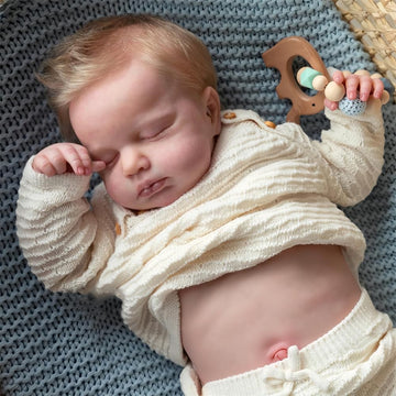 Oyesy Reborn Baby Dolls Girls 20 Inches Handmade Washable Reborn Babies Soft Vinyl Body With Anatomically Correct, Reborn Doll Looks Like A Real Baby (Closed Eyes Blonde Girls)